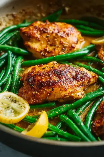 Lemon Garlic Butter Chicken and Green Beans Skillet