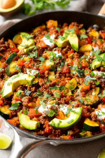 Ground Beef and Zucchini Skillet (Mexican-Inspired Flavors)