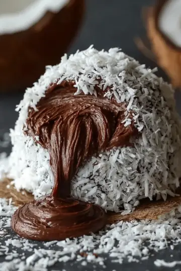 Coconut Dome with Chocolate Spread