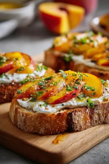 Peach and burrata bruschetta recipe