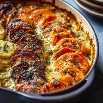 Cheesy Root Vegetable Gratin