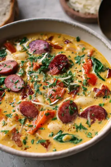 Creamy Bean Soup with Kielbasa