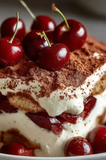 Easy Homemade Cherry Amaretto Tiramisu