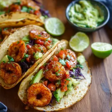 Shrimp Tacos with Avocado Salsa