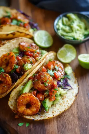 Shrimp Tacos with Avocado Salsa