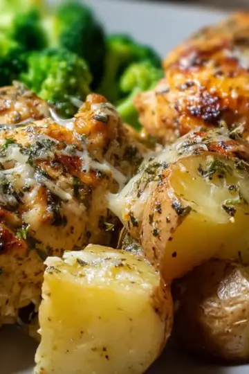 Crockpot Garlic Parmesan Chicken & Potatoes