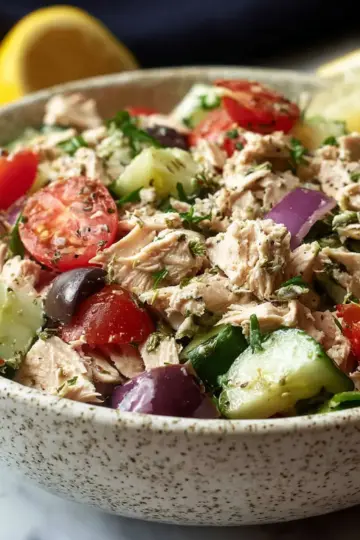 Quick Mediterranean Tuna Salad with No Mayo (Healthy)