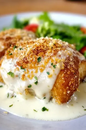 Chicken Pillows with Creamy Parmesan Sauce