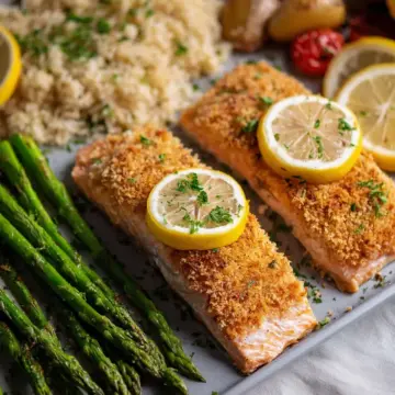 Panko Crusted Sheet Pan Salmon