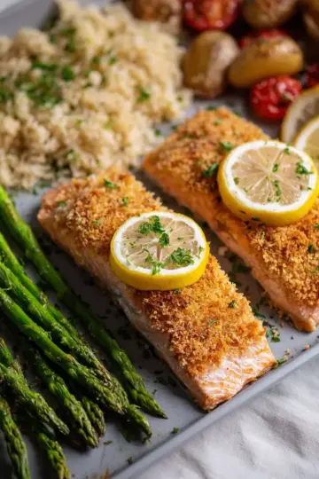 Panko Crusted Sheet Pan Salmon