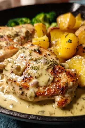 Chicken & Potato Skillet with Dijon Sauce