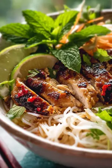 Vietnamese Noodles with Lemongrass Chicken