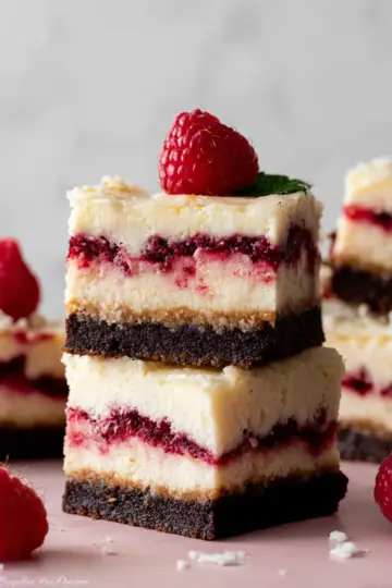 White Chocolate Raspberry Cheesecake Bars