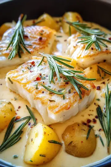 Cod & Potatoes in Rosemary Cream Sauce