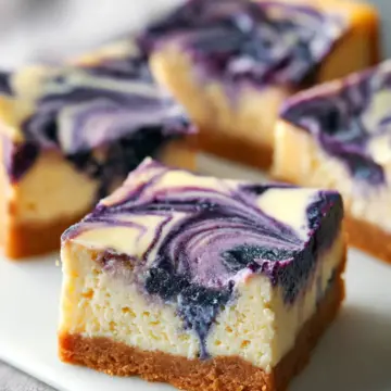 Blueberry Swirl Cheesecake Bars