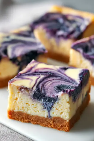 Blueberry Swirl Cheesecake Bars