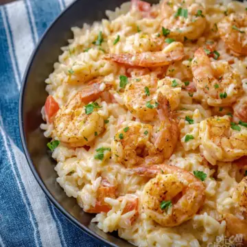 One Pan Creamy Shrimp and Rice (Quick and Easy)