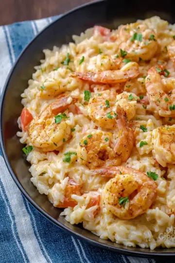 One Pan Creamy Shrimp and Rice (Quick and Easy)