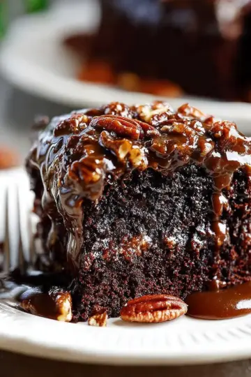 Chocolate Pecan Cake (eggless)