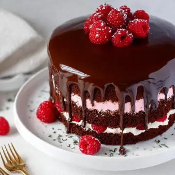 Chocolate Raspberry Truffle Cake