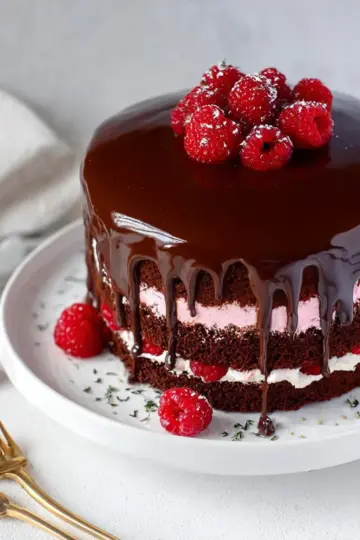 Chocolate Raspberry Truffle Cake