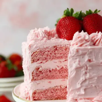 Strawberry Cake with Strawberry Frosting