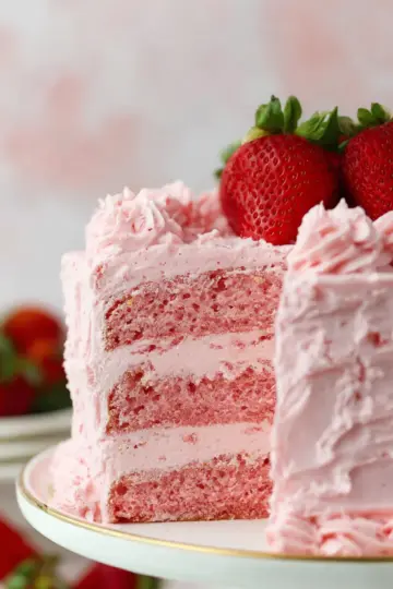 Strawberry Cake with Strawberry Frosting