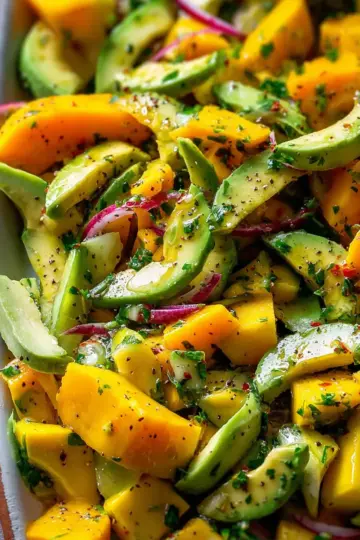 Mango Avocado Salad with a Cayenne Lime Dressing