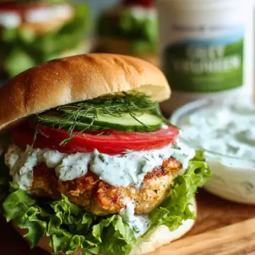 Greek Chicken Burgers with Creamy Tzatziki