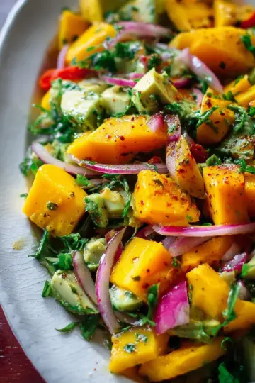 Mango Avocado Salad with a Cayenne Lime Dressing