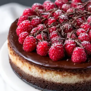 Dark Chocolate Raspberry Cheesecake