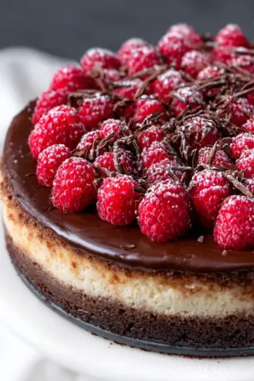 Dark Chocolate Raspberry Cheesecake
