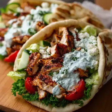 Mediterranean Chicken Gyros with Creamy Feta Tzatziki