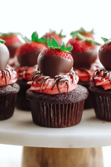 Chocolate Covered Strawberry Cupcakes