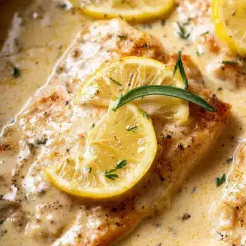 Baked Fish with Lemon Cream Sauce