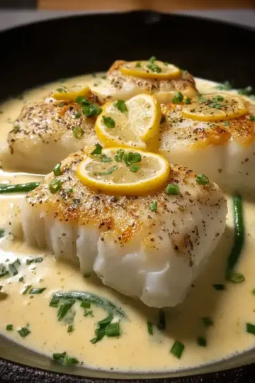 Baked Cod in Coconut Lemon Cream Sauce