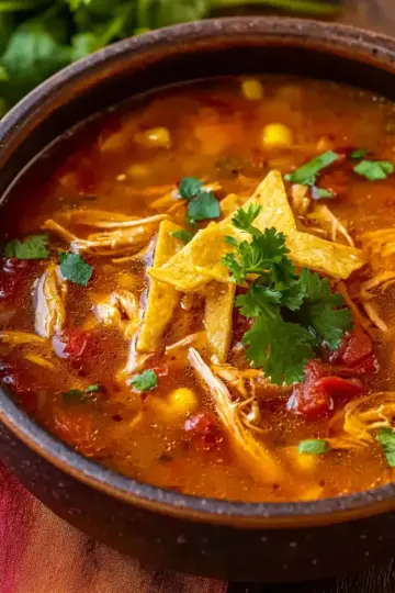 Classic Crockpot Chicken Tortilla Soup