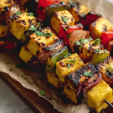 Tasty Grilled Pineapple Tofu Skewers