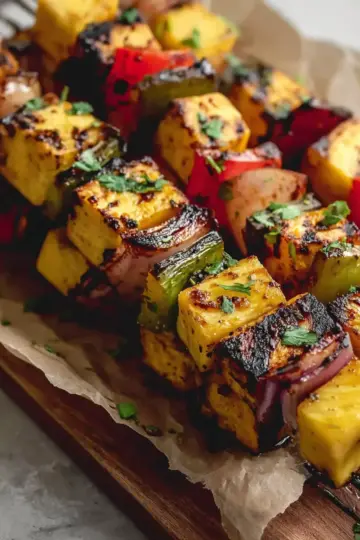 Tasty Grilled Pineapple Tofu Skewers