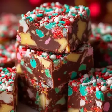 Easy Christmas Fudge with Sprinkles