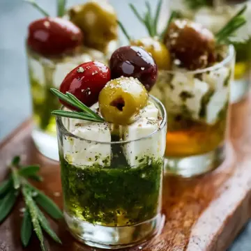 Olive and Feta Shooters for Effortless Mediterranean Snacking