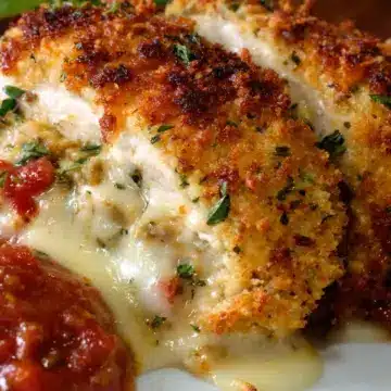 Oven Fried Provolone Stuffed Chicken Breasts