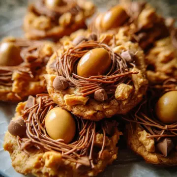 Butterscotch and Peanut Butter Bird Nest Cookies