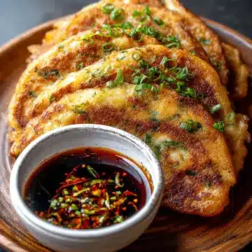 Korean Pancakes with Kimchi & Soy Dipping Sauce Recipe