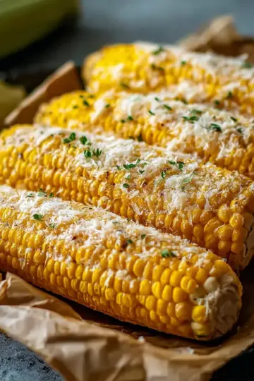 Easy Corn on the Cob with Parmesan Cheese