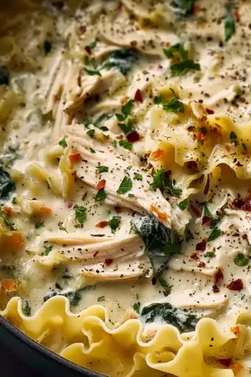 Easy White Chicken Lasagna Soup