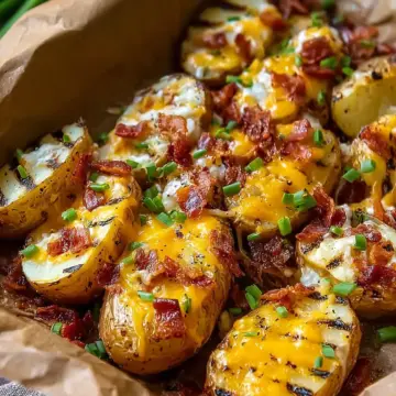 Cheesy Grilled Potatoes with Bacon