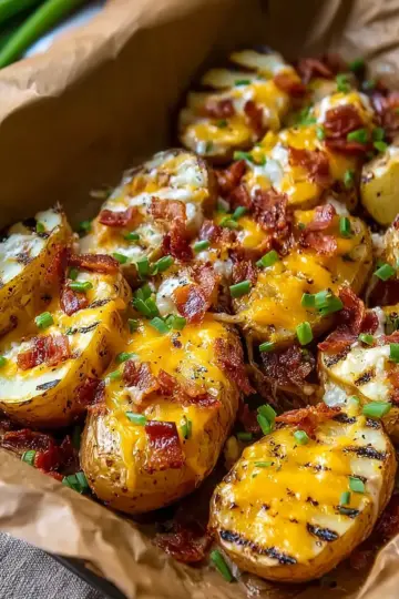 Cheesy Grilled Potatoes with Bacon
