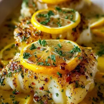 Baked Lemon-Garlic Cod with Butter Sauce