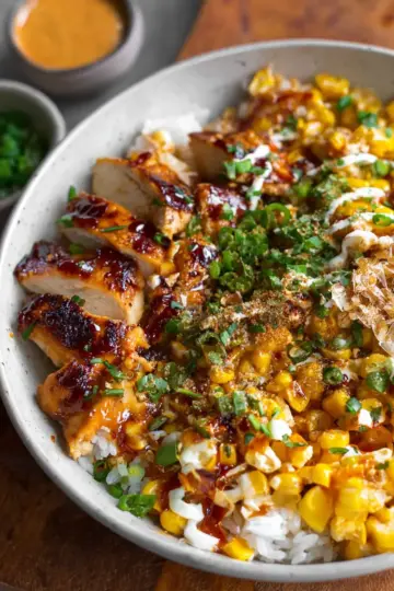 Street Corn Chicken Rice Bowls